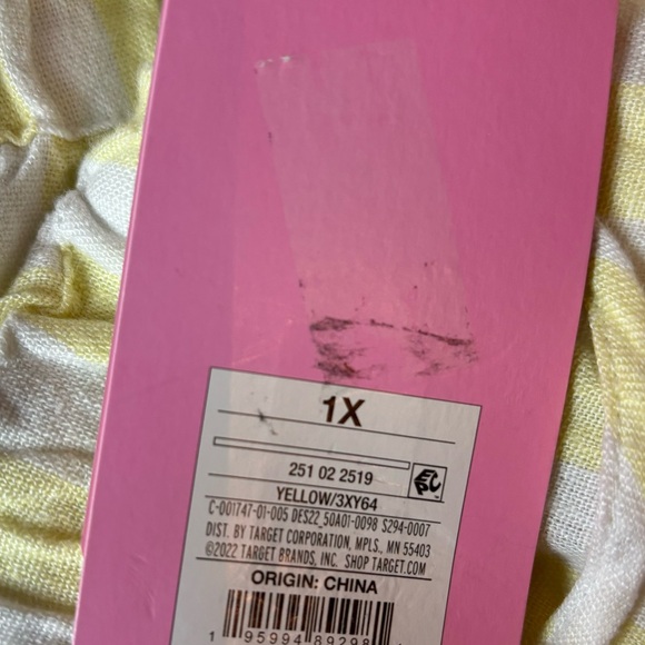 NWT Stoney Clover Lane X Target Yellow Stripe Jumpsuit Romper Women's XLarge 1X - Picture 8 of 10